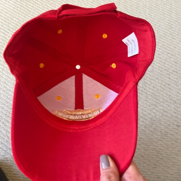 Harley Davidson Red with Flames Logo Ballcap - Picture 2 of 6